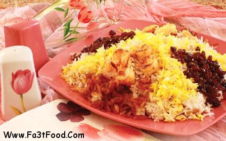 رشته پلو با میگو