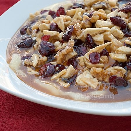 دسر میوه و پنیر کاراملی