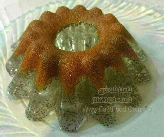 ژله خاکشیر و تخم شربتی