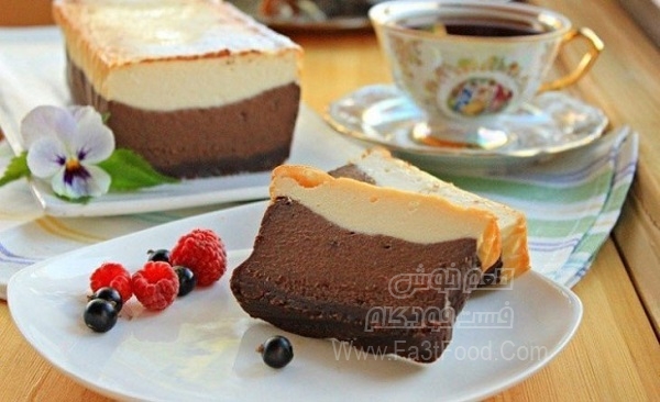 چیز کیک قهوه و شکلات