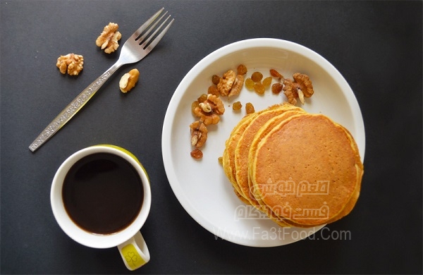 پن کیک کدو حلوایی و آرد جو