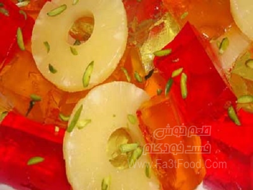 ژله مکعبی با کمپوت آناناس